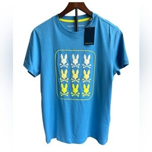 Psycho Bunny Blue Graphic T-Shirt for Men
